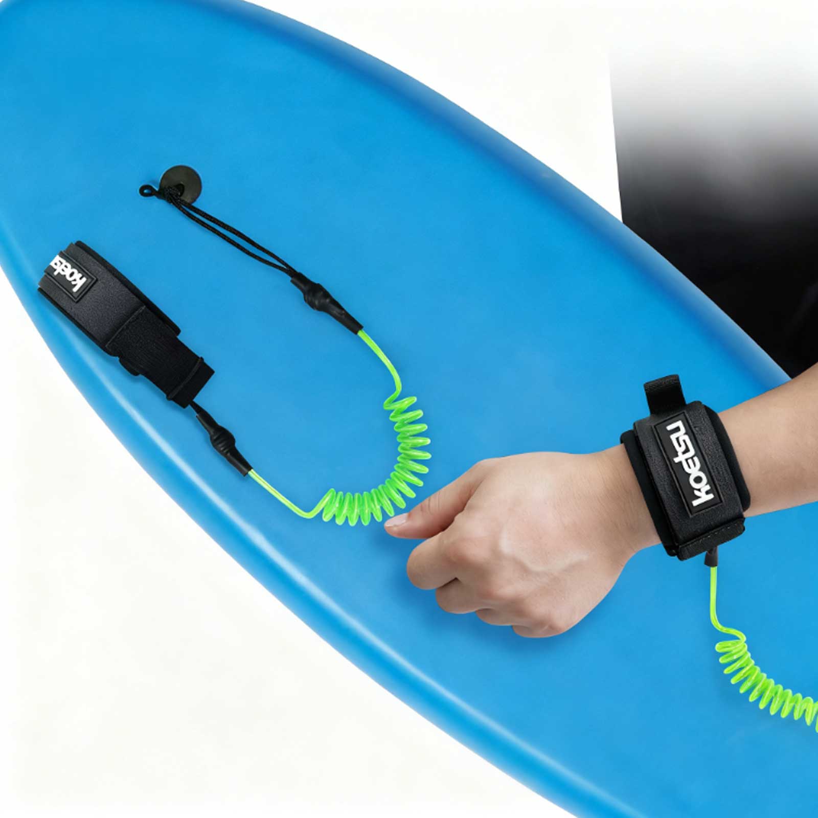 Stand Up Paddle Leash - コイル状ボディーボーディングリーシュ TPU素材 強力なコード スタンドアップパドルボード用レッグロープ 伸縮性あり 小中規模の波に最適