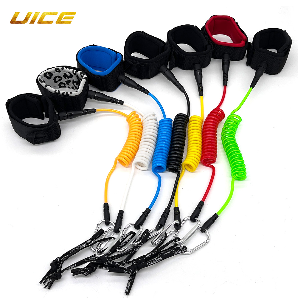 Stand Up Paddle Leash - UICE 5フィート5mm SUPボードハンドロープサーフリーシュサーフボードリーシュTPUステンレススイベルインフレータブルパドルボードロングボード
