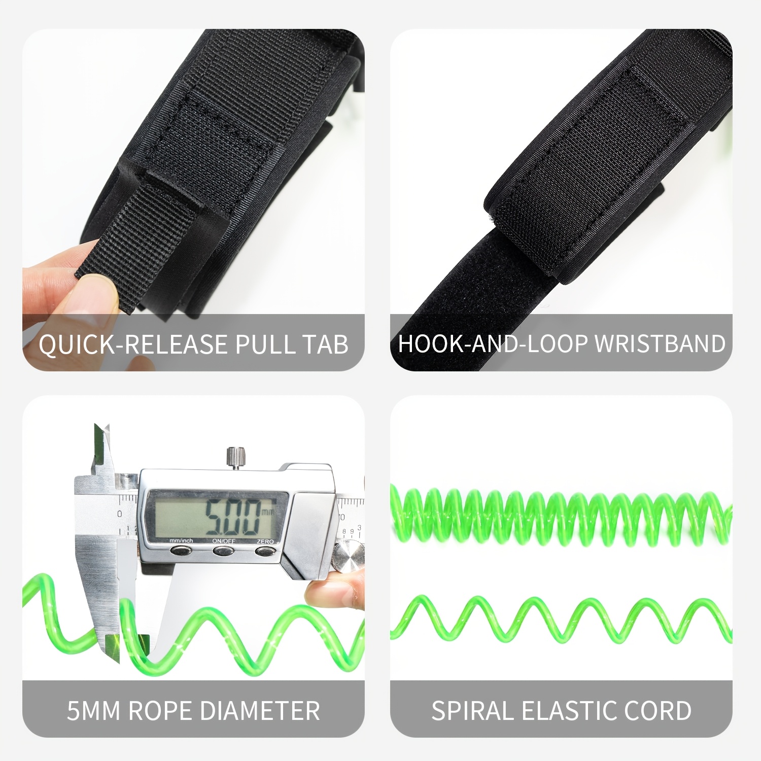 KOETSU ボディボードリーシュ、5mm TPU コイル状 - Stand Up Paddle Leash のレビューと価格