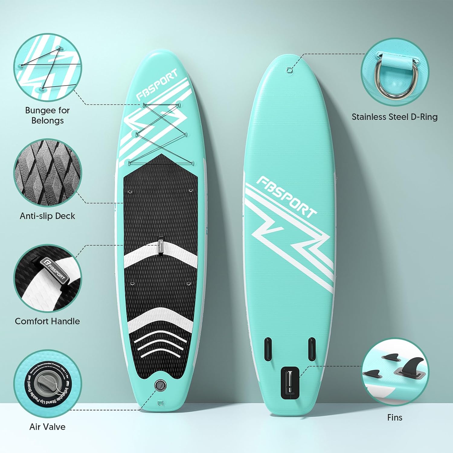 FBSPORT 11フィート プレミアム スタンドアップパド - Stand Up Paddle Leash のレビューと価格